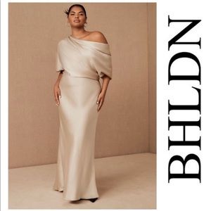 BHLDN Off Shoulder evening gown champagne size 14